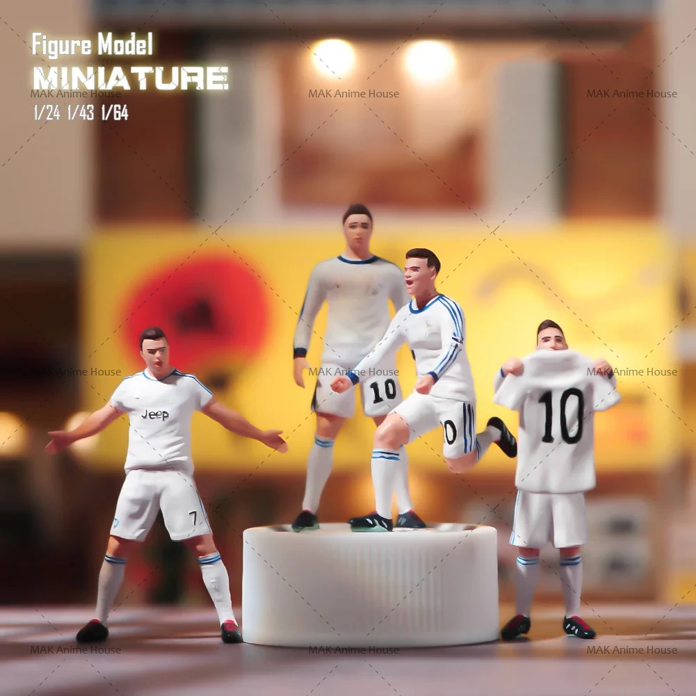 Miniatures 1/64 1/43 1/87 1/24 Figure Football Players Cheer And Run In The Game Unpainted Model Home Scene Photography Car Toys