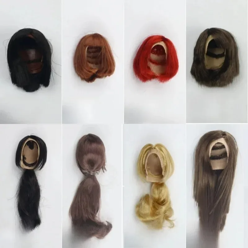 Peluca de pelo esculpida con cabeza de soldados femeninos a escala 1/6, modelo de peluca, peinados para figura de acción de 12 pulgadas, accesorios de soldado corporal, Juguetes