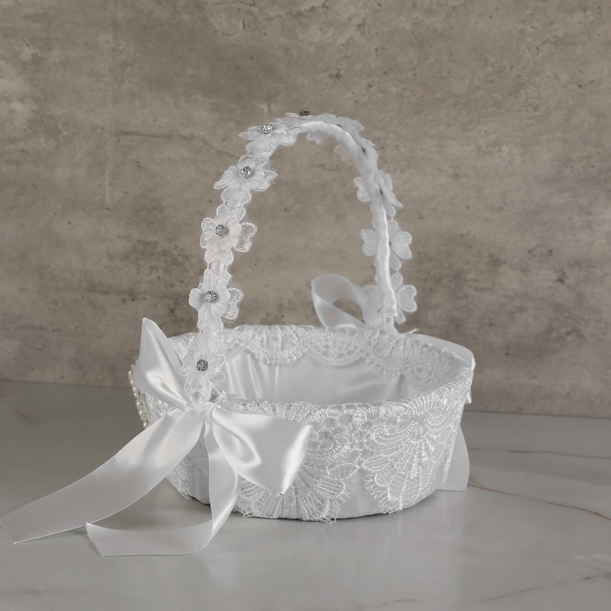 Cesta decorativa hecha a mano para dama de honor, niña de las flores, adecuada para ceremonia de boda, fiesta de cumpleaños, decoración del hogar