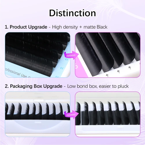 Imagen 2 del producto AGUUD nueva extensión de pestañas individuales negras súper mate 0,03 05 07mm pestañas clásicas de Mega volumen suaves naturales de visón sintético Premium