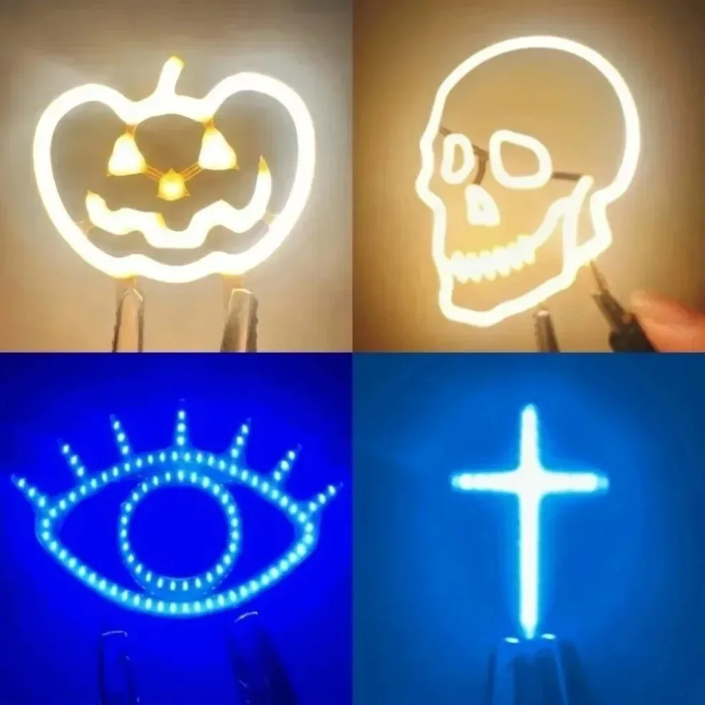 1-2pcs LED Filament DC3V Safe Low Voltage Neon Light Holiday Pattern Atmosphere Lamp Birthday Christmas Party Decor Accessories