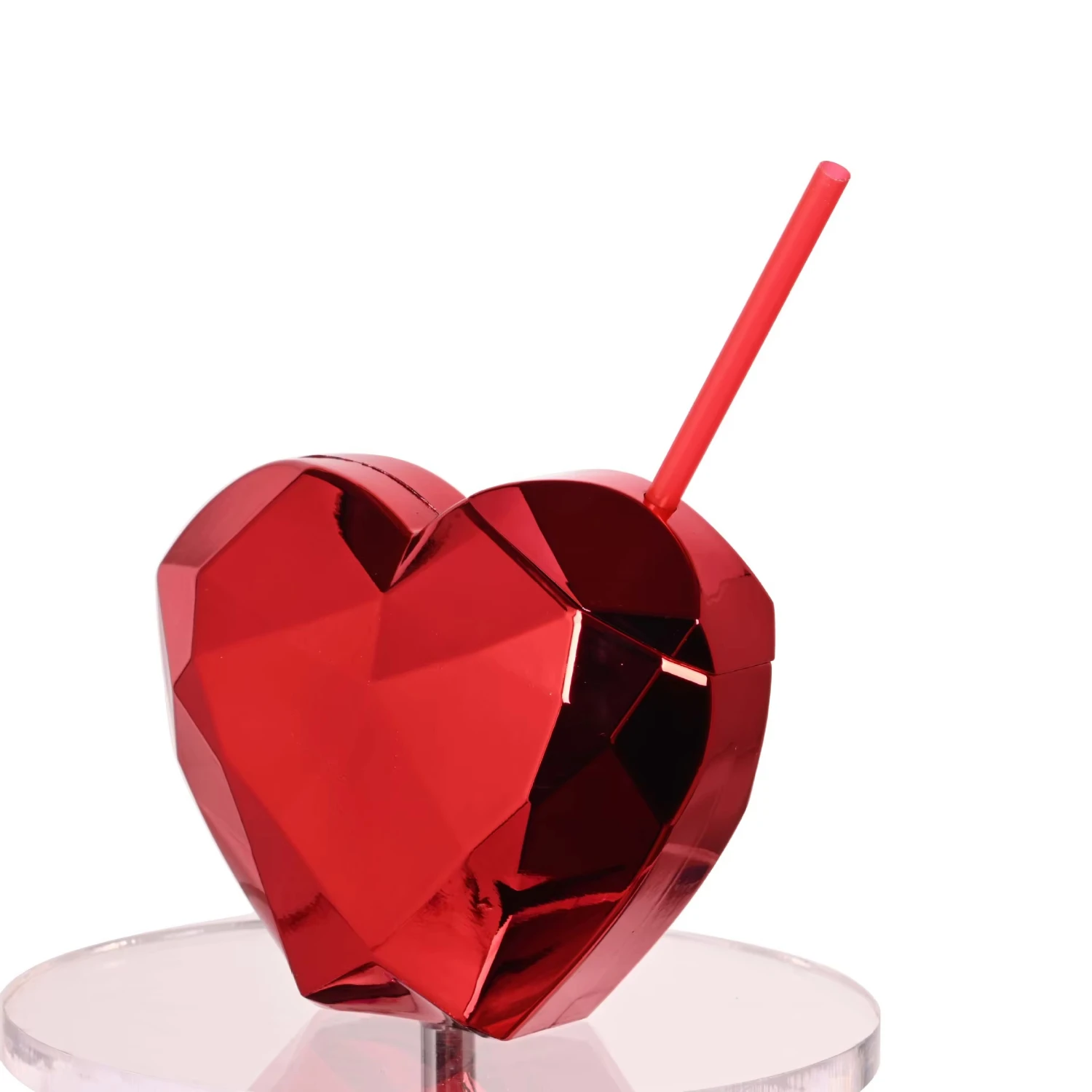 1pcs Hot sale  disco love heart Drinkware   Tumbler 600ml with straw for Valentine's Day