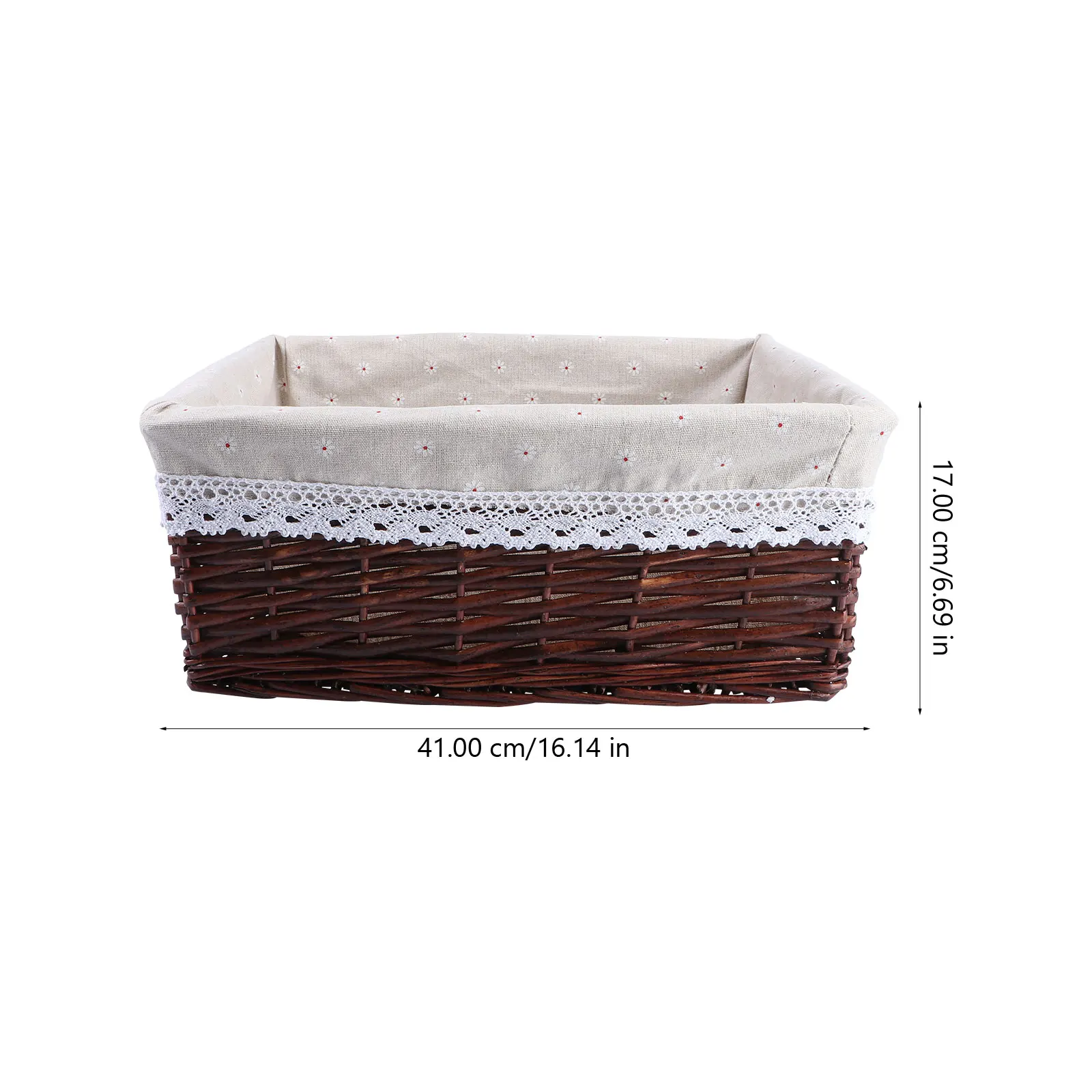 

Cute Large Willow Storage Basket Brown Wicker Laundry Kitchen Toy Sorting Basket for Home Closet Floor Organization Foldable