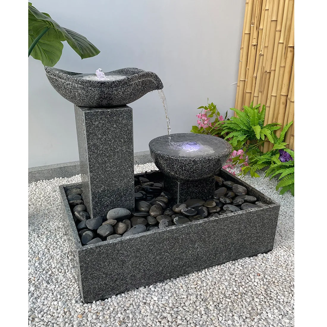 Natural Stone Circulating Water New Chinese Fountain Decoration Home Balcony Outdoor Courtyard Water Landscape Recruits Wealth