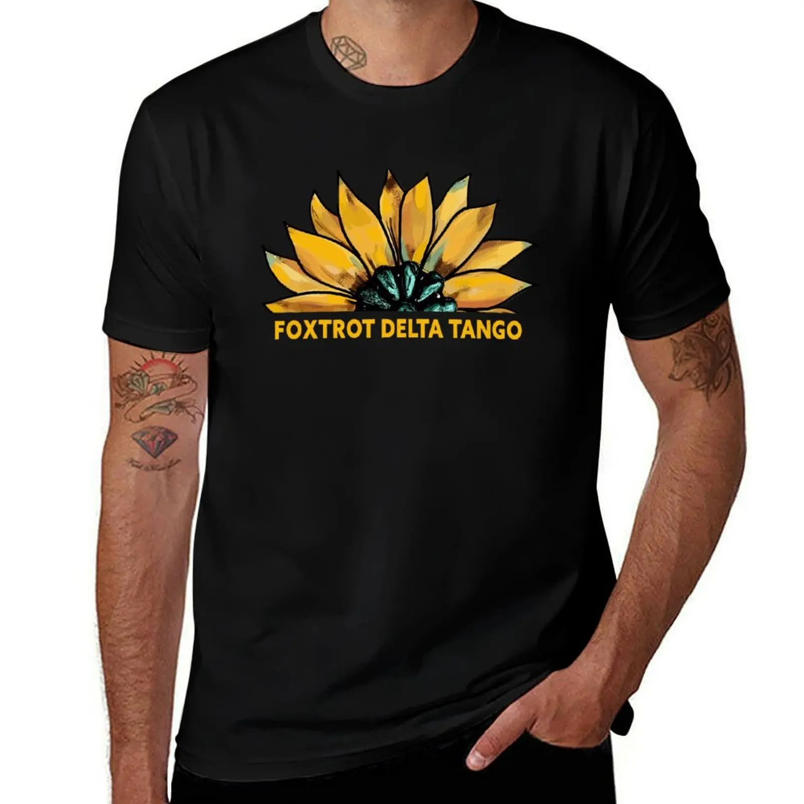 Foxtrots Deltas Tangos Sunflower Flower Boho Floral T-Shirt Dry Fit Running Short Sleeve Top T-Shirt