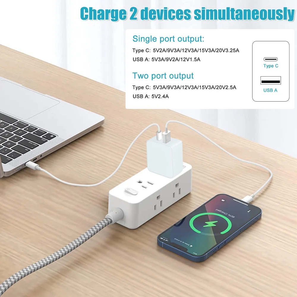 65 W GaN Ladegerät 2 Ports USB C Wandfalte Schnellladung 4.0 3.0 QC4.0 PD3.0 PD QC Typ-C Adapter für iPhone 14 13 Pro MacBook