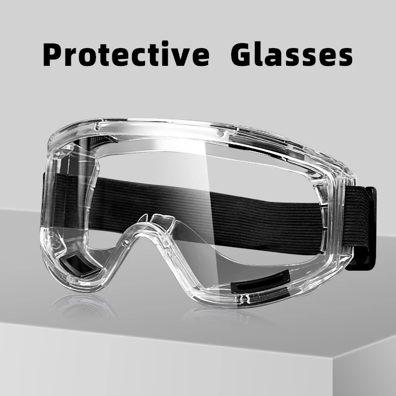 Lunettes de sécurité Anti-buée, anti-éclaboussures, poussière, sable, équitation, ski, sport, claires et réglables