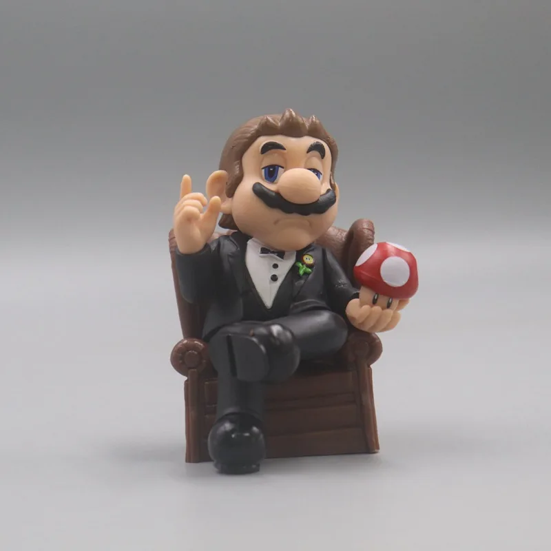 سوبر ماريو كوسبلاي العراب الجوكر مع كرسي ألعاب شخصيات الحركة مجموعة نموذج الفيلم دمية PVC زخرفة سطح المكتب #5