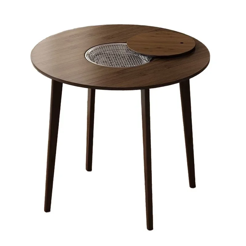 Set completo per uso domestico di tavolo da tè con stufa chiusa, tavolino cinese, tavolo da tè riscaldato da giardino