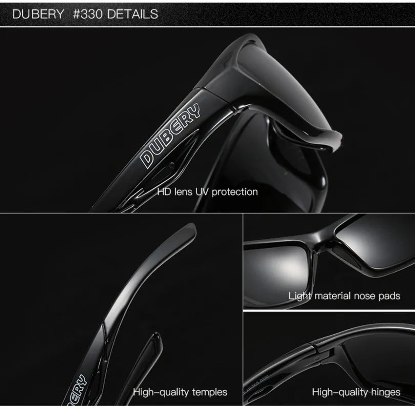 DUBERY 2025 Polarized Sport Sunglasses for Men and Women Ideal for Driving Fishing Cycling and Running Windproof UV Protection