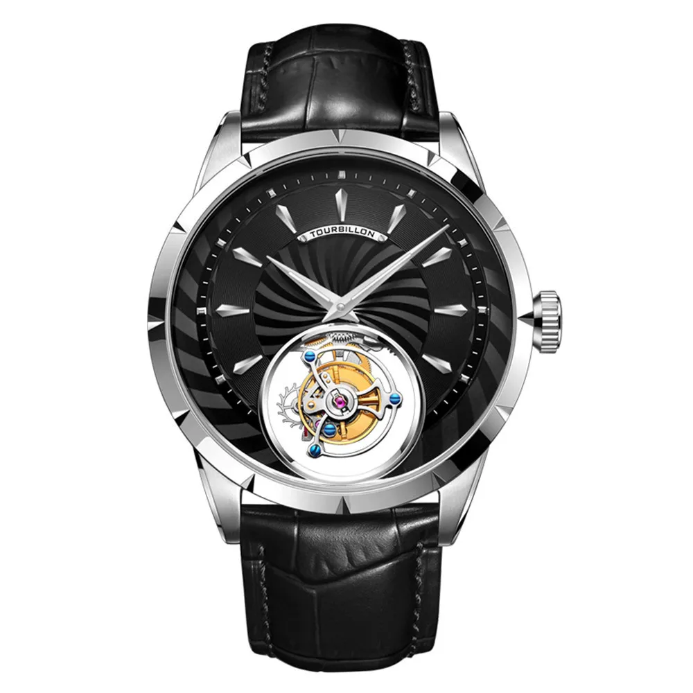 AESOP Men's Mechanical Hand Wind Sapphire Wrist Watch Real Tourbillon Skeleton Design Top Brand Luxury Waterproof Business Clock