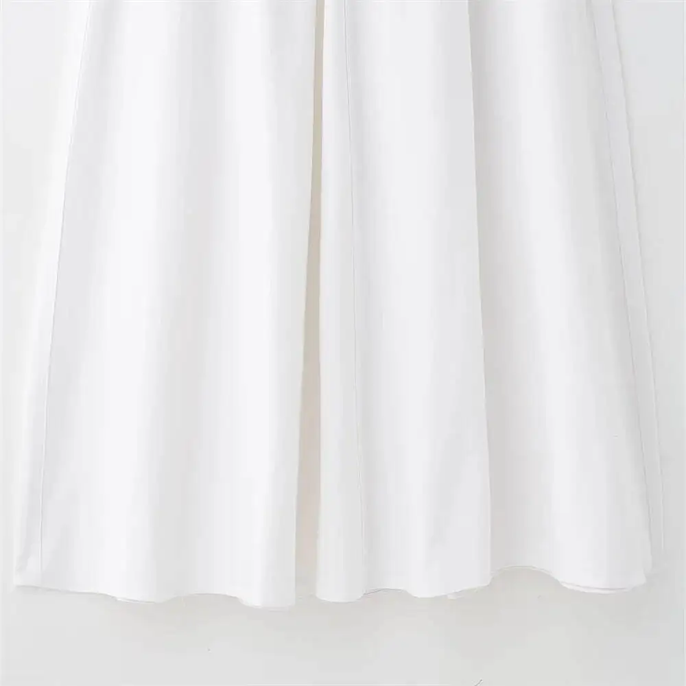 الصلبة اللون مطوي منتصف طول جيب الديكور لربيع وصيف نصف تنورة المرأة الجديدة