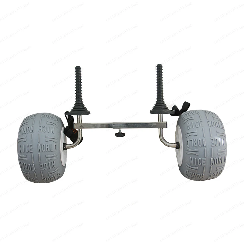 

Foldable beach trolley canoe kayak trailer with balloon wheel 1 person capacity kayak cart