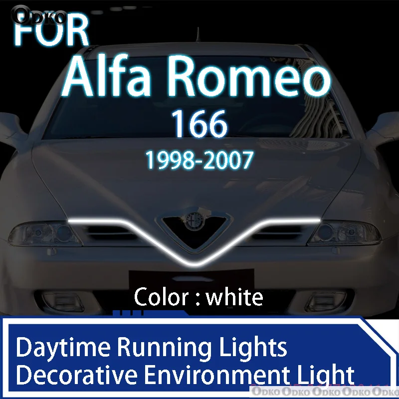

Для Alfa Romeo 166 1998-2007 Новое обновление светодиодных дневных ходовых огней сканирования капота автомобиля DRL направляющая декоративная лампа окружающего света 12 В