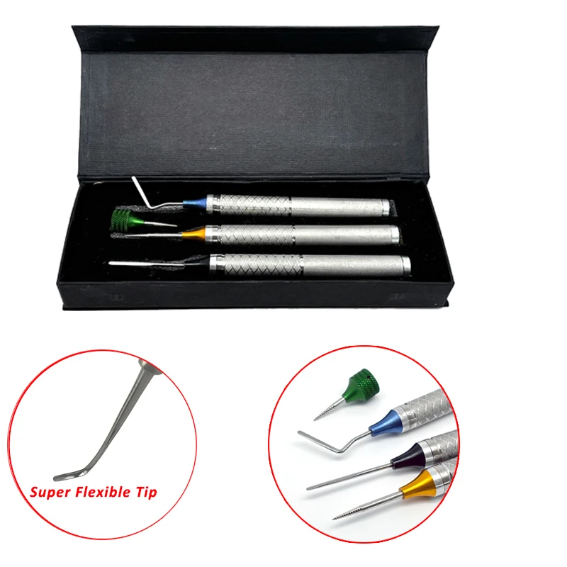 

4Pcs /set Kit Titanium Tip Flexible Dental Tooth Extraction Flex Periotome Power Dentist Lab Instruments Tools