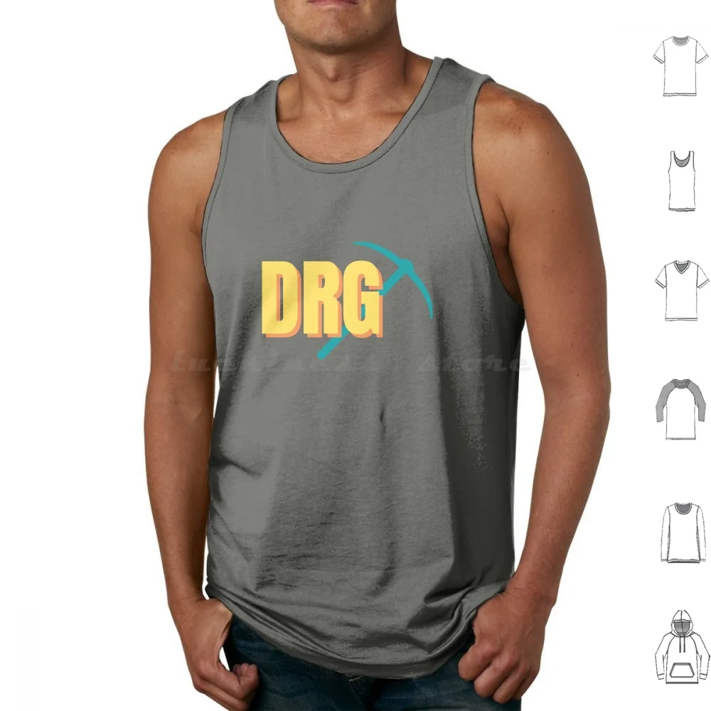 Rock And Stone Tank Tops Vest Sleeveless And Stone Stone Mine Mining Driller Engineer Scout Deep Deep Galactic Drg Axe Pick