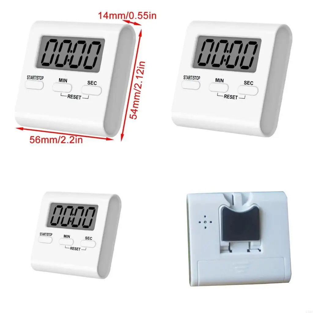 L9BE Digital Kitchen Timers LCD Screen Cooking Count-Down Up Timer Backing Stand Stopwatch for Cooking Baking Sports