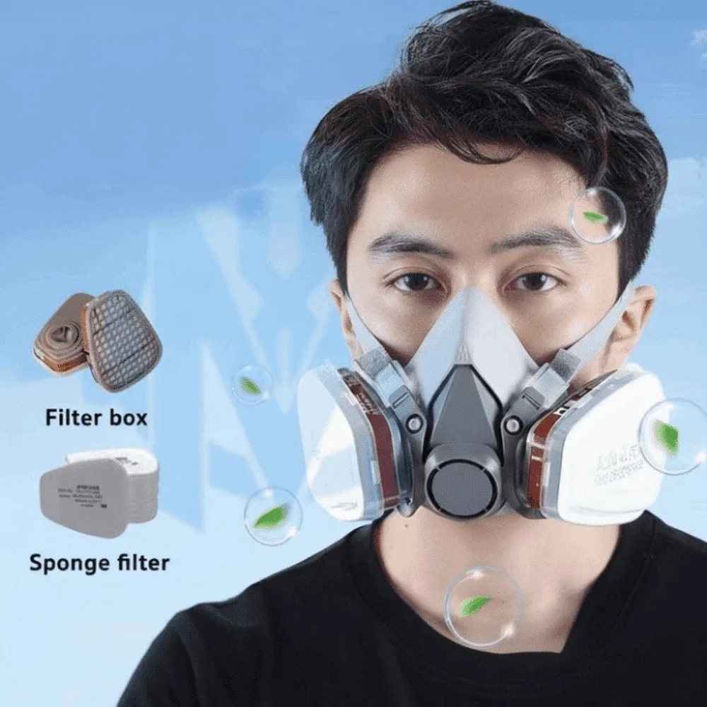 قناع غبار كيميائي إسفنجي مرشح مضاد للجسيمات أقنعة واقية ضد الغبار نصف قناع مضاد للخطر فلتر بخار سام سلامة العمل