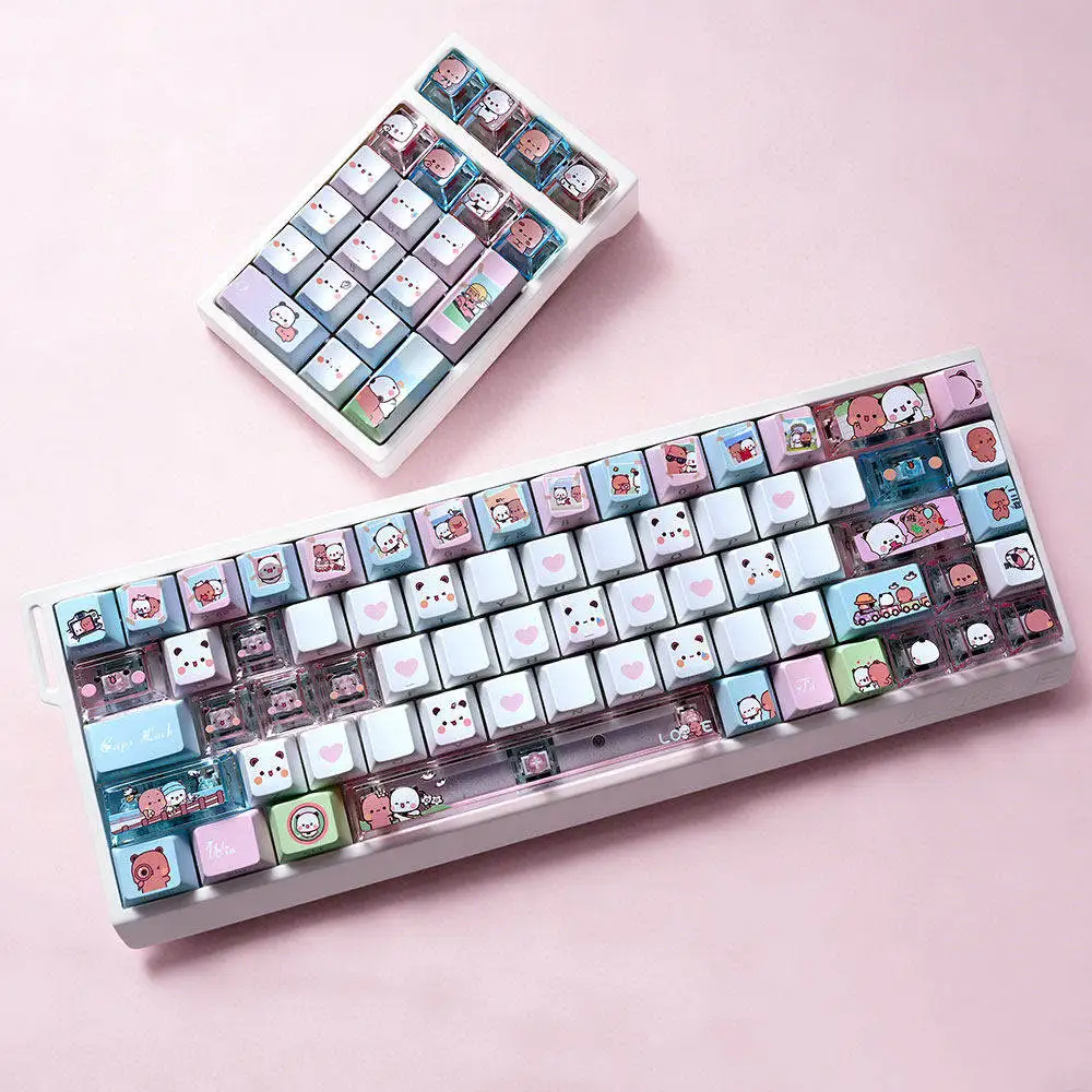 Kawaii Anime Keycaps 140-Key PBT Side-Printed Backlit MX Switch Gaming Mechanical Keyboard Keycaps for 60/61/68/80/98/104/108