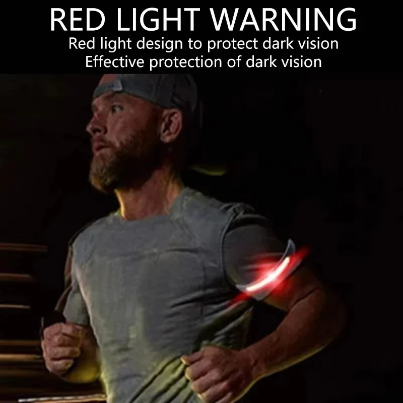 COB LED Armband Light 350mAh 500LM Sport Night Running Warning Arm Leg Wristband Light Type-C USB Rechargeable Waterproof Light