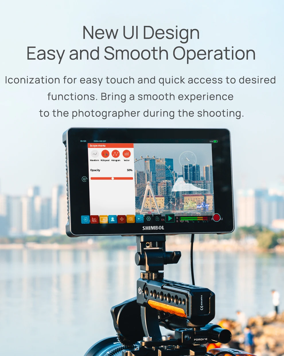 شاشة لمس 7 بوصة Shimbol Memory 7 Pro 4K HDMI/3G-SDI شاشة تسجيل ثلاثية الأبعاد LUT مخرج 2200Nits غلاف من الألومنيوم لكاميرات DSLR