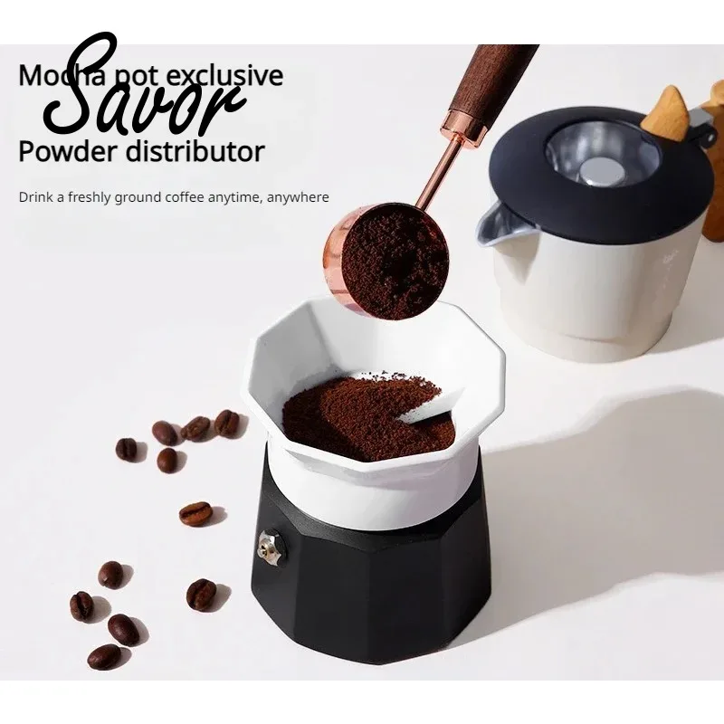 Mocha Pot Powder Dispenser New Type of Coffee Pot Powder Ring Non pressure Rotating Flat Plate Quick Powder Dispenser 1PC