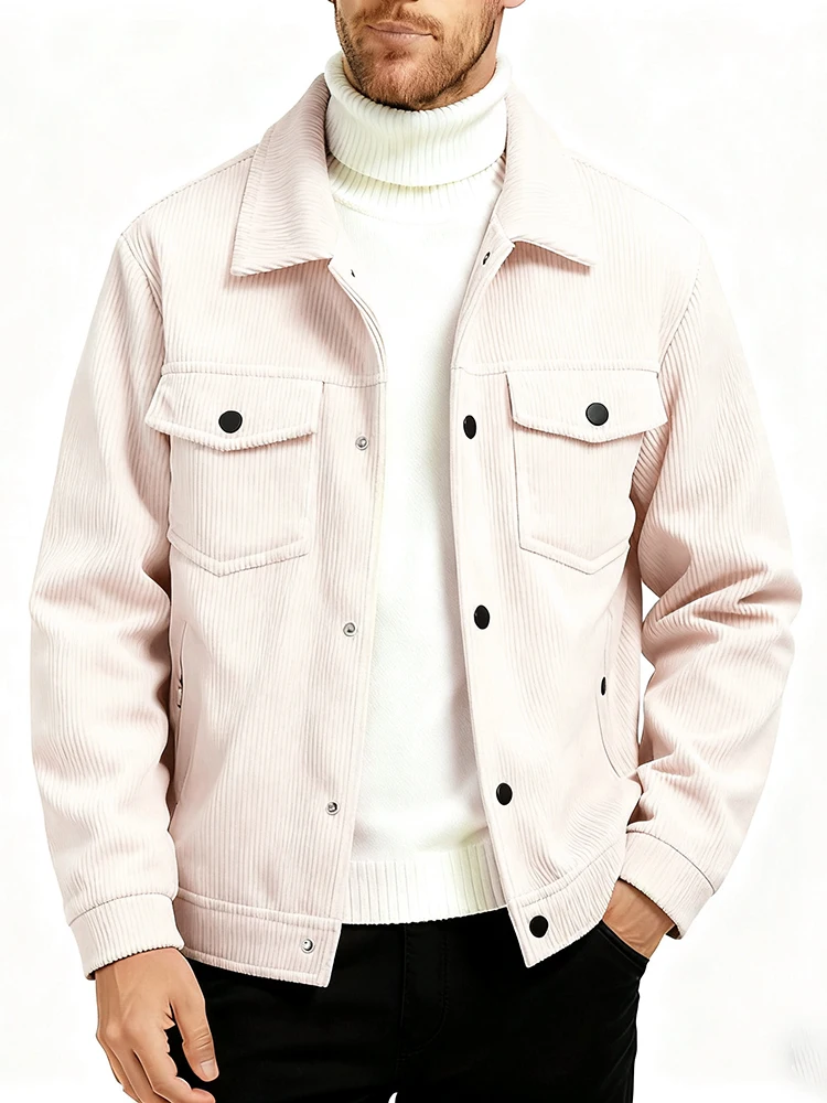 سترة سروال قصير للرجال معطف بني عتيق غير رسمي للخريف والشتاء ملابس خارجية سميكة دافئة ملابس خروج يومية على الطراز الكلاسيكي #3