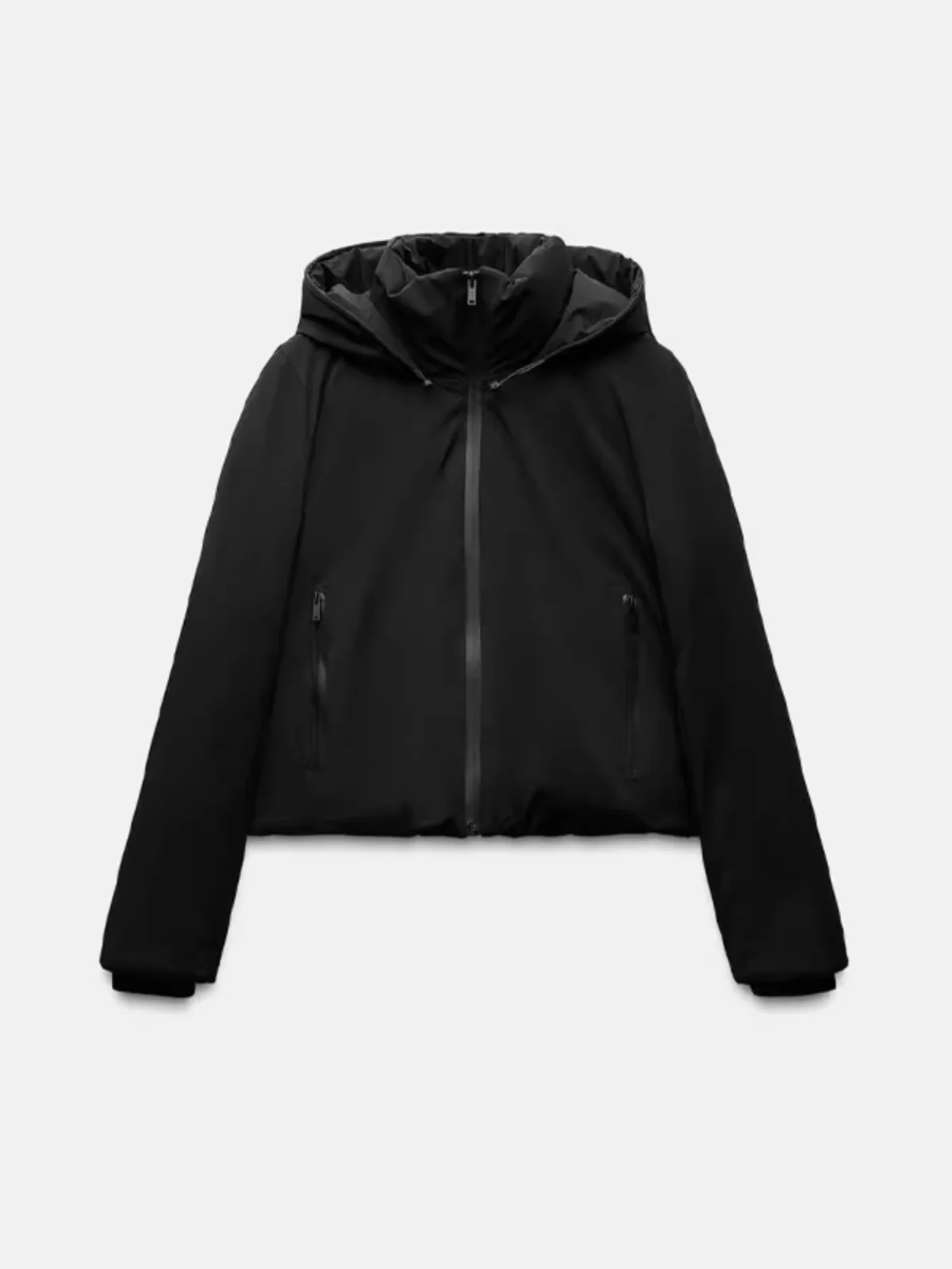 

Bla ort Collar Windbreaker Jaet Autumn Winter New Arrival Thi Cotton Casual Match All Long Sve Coat Zipper Closure