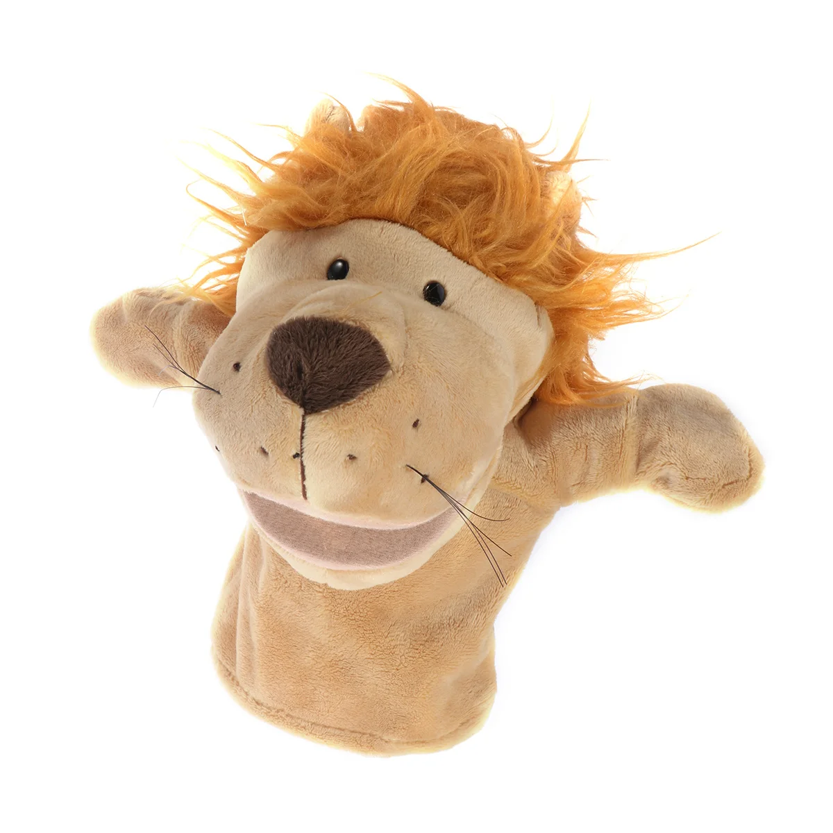 Marionnette à main Lion jaune pour enfants, Animal en peluche doux, jeu interactif éducatif, cadeau pour enfants
