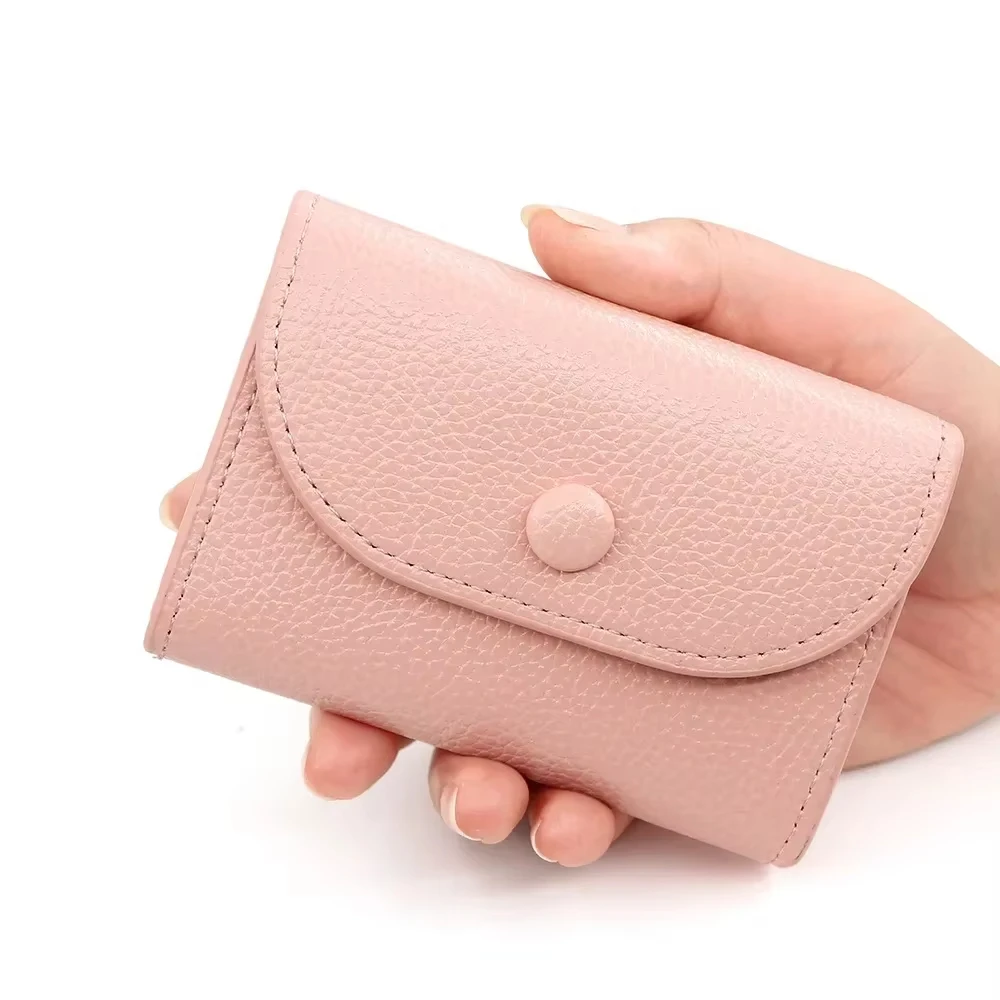 

New Fashion Women's Pu Leather Mini Short Wallet Small Coin Purse Solid Color Credit Card Holder Wallet Ladies Key Storage Bag