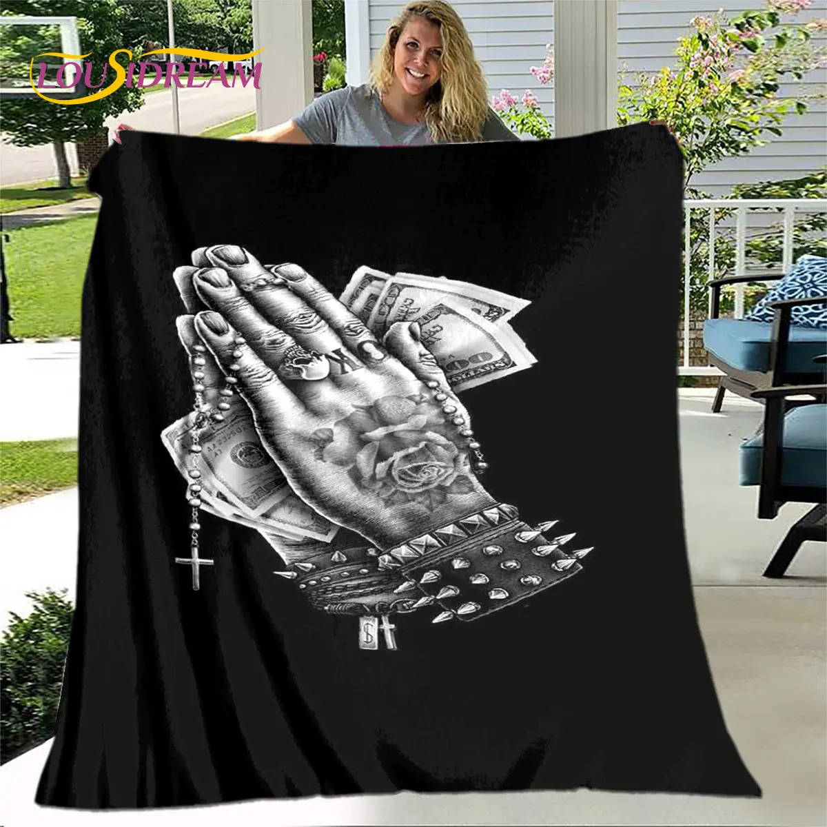 3D Đồng Đô La Tiền Hoa Văn Chăn, Dép Nỉ Chăn Ném Chăn, trẻ Em Chăn Ủ Ấm Cho Nhà Phòng Khách Phòng Ngủ Giường Sofa Dã Ngoại