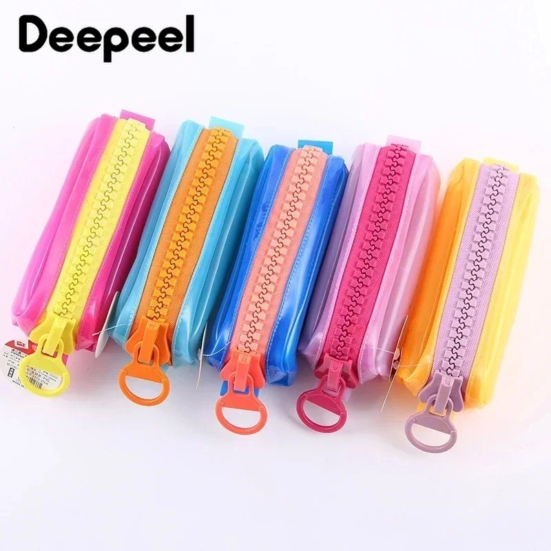 1/2Pcs 20# 25cm Extra Large Resin Zipper Colored Zip Bag Pencil Case Pocket Zippers Repair Kit DIY Sewing Supplies Accessories