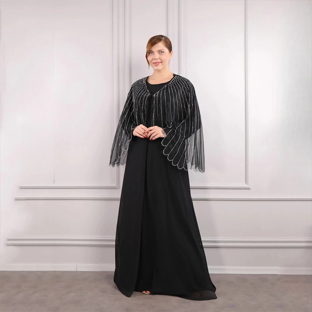 

Customized Black Elegant Long Evening Dresses Elegant Formal Occasion Prom Gowns Crystal 2025 Floor Length Prom Dresses