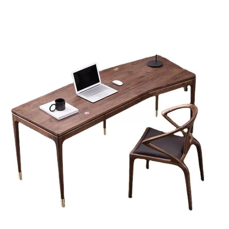 

North American black walnut household all-solid wood computer table corner calligraphy table Italian minimalist Nordic