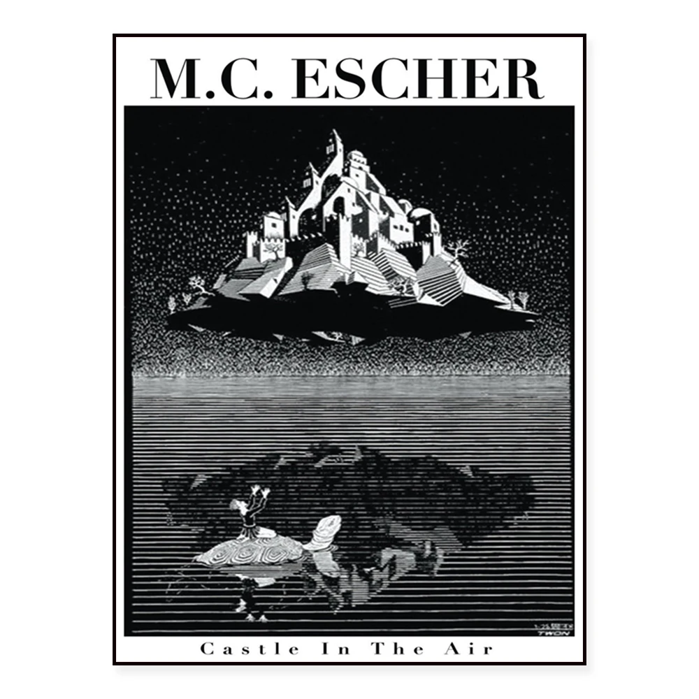 Vintage Exhibition Poster Escher Print Museum Print Black & White Art Print Replica