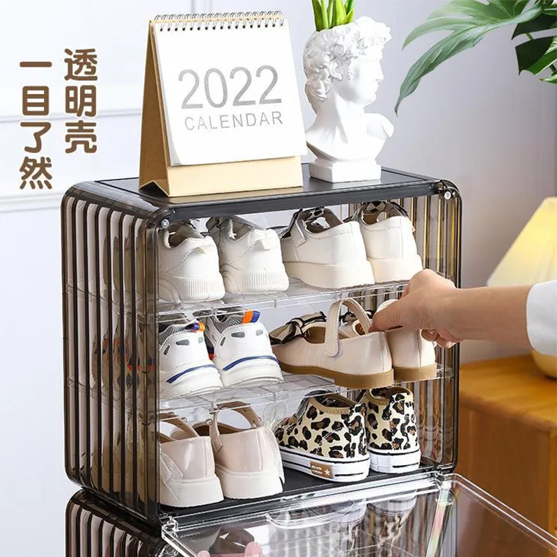 ME1 Children\'s shoe box Household acrylic transparent shoe rack baby children\'s shoe cabinet drawer type dust storage box