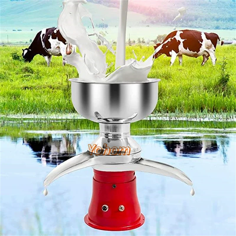 

50L Electric Fresh Milk Separator Commercial Stainless Steel Centrifugal Skimmer Household Cream Butter Milk Skimming Machine