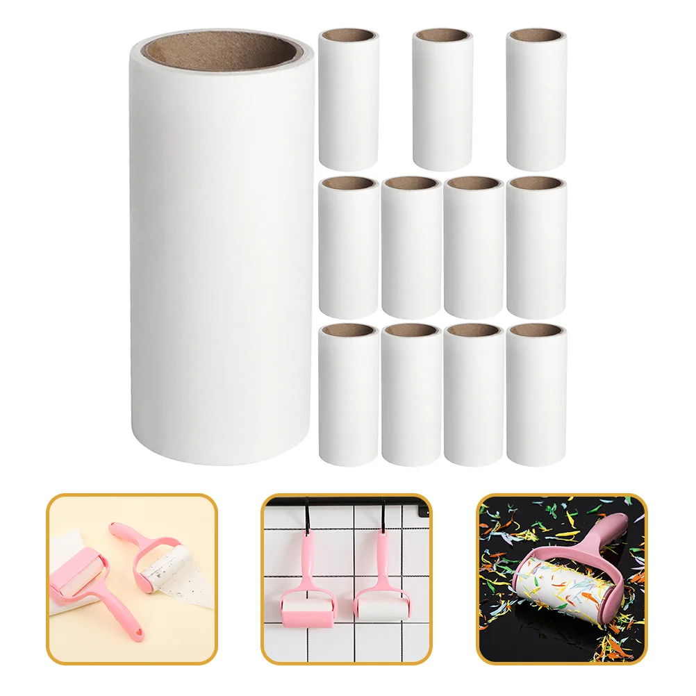 12 Pcs Roller Hair Sticker Curlers Rollers Household Fur Remover Pet Multi-function Lint Set Adhesive Tape for Crafting Travel