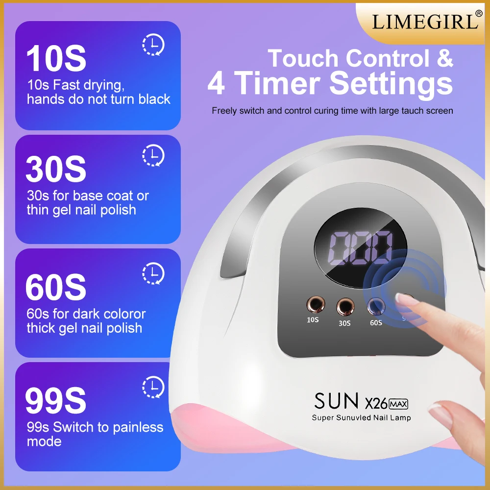 SUN X26MAX 81LED UV-lamp voor het drogen van nagels Snelle uitharding Alle gelnagellak Professionele krachtige UV-lichtdroger Manicure Salon