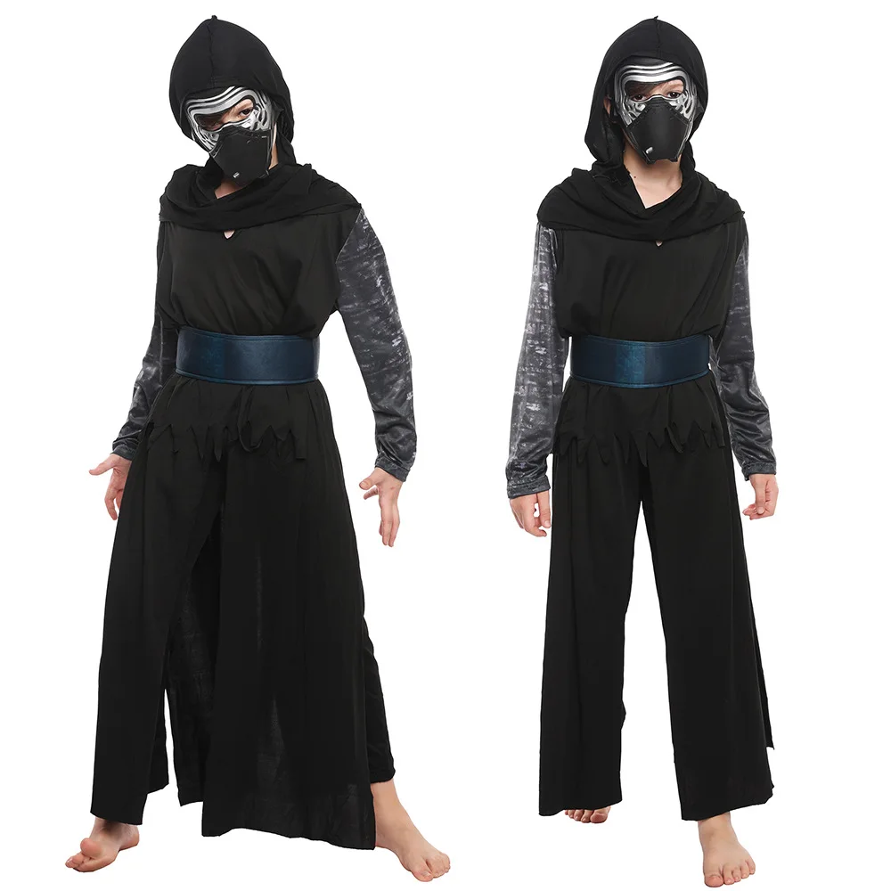 أزياء تنكرية للأطفال مستوحاة من حرب النجوم لعيد الهالوين، زي فارس الجيداي، ملابس حفلات للأطفال، زي مسرحي تقليدي صيني #4