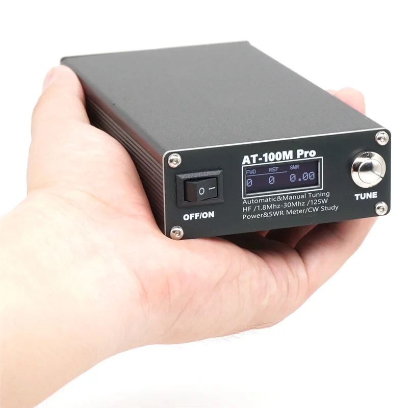 

ELECT-AT-100M Pro Antenna Tuner 1.8-30Mhz Power Meter 125W Automatic Antenna Tuner Support Morse Code Exerciser For Radio