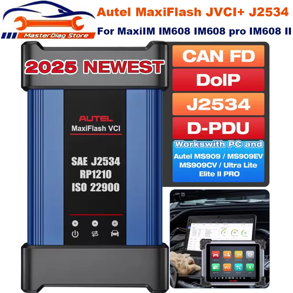 

Autel MaxiFlash JVCI+ J2534 ECU Programming Pass through For MaxiIM IM608 IM608 pro IM608 II Supports CAN FD DoIP Protocol