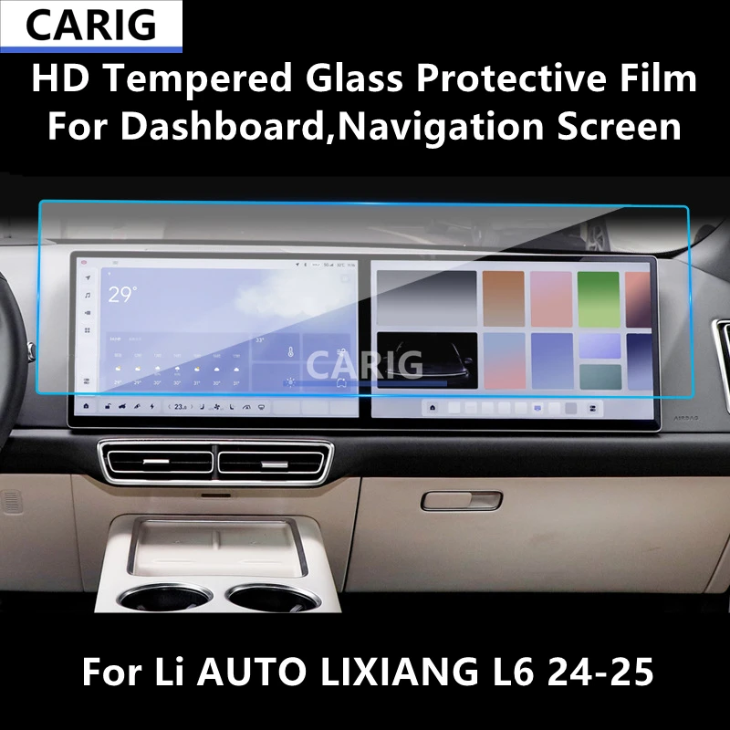 

For Li AUTO LIXIANG L6 24-25 Dashboard,Navigation Screen HD Tempered Glass Protective Film Anti-scratch Accessories Refit