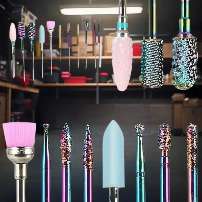 11 Pcs/box Professional Ceramic Nail Drill Bit Set Electric Manicure Nail File Bit For Acrylic Gel Nails And Cuticles