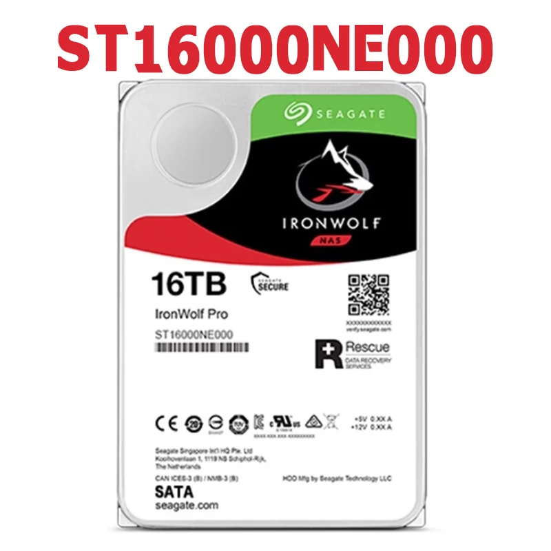 (ST16000NE000) لـ Seagate IronWolf Pro 16 تيرابايت داخلي 7200 دورة في الدقيقة 3.5 بوصة HDD جديد