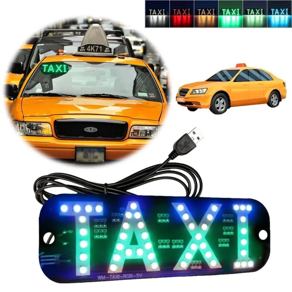 USB Powered RGB LED Taxi Light Remote Control 5-6V Voltage Empty Car Indicator Lamp Multicolor LED Flexible Light Strip