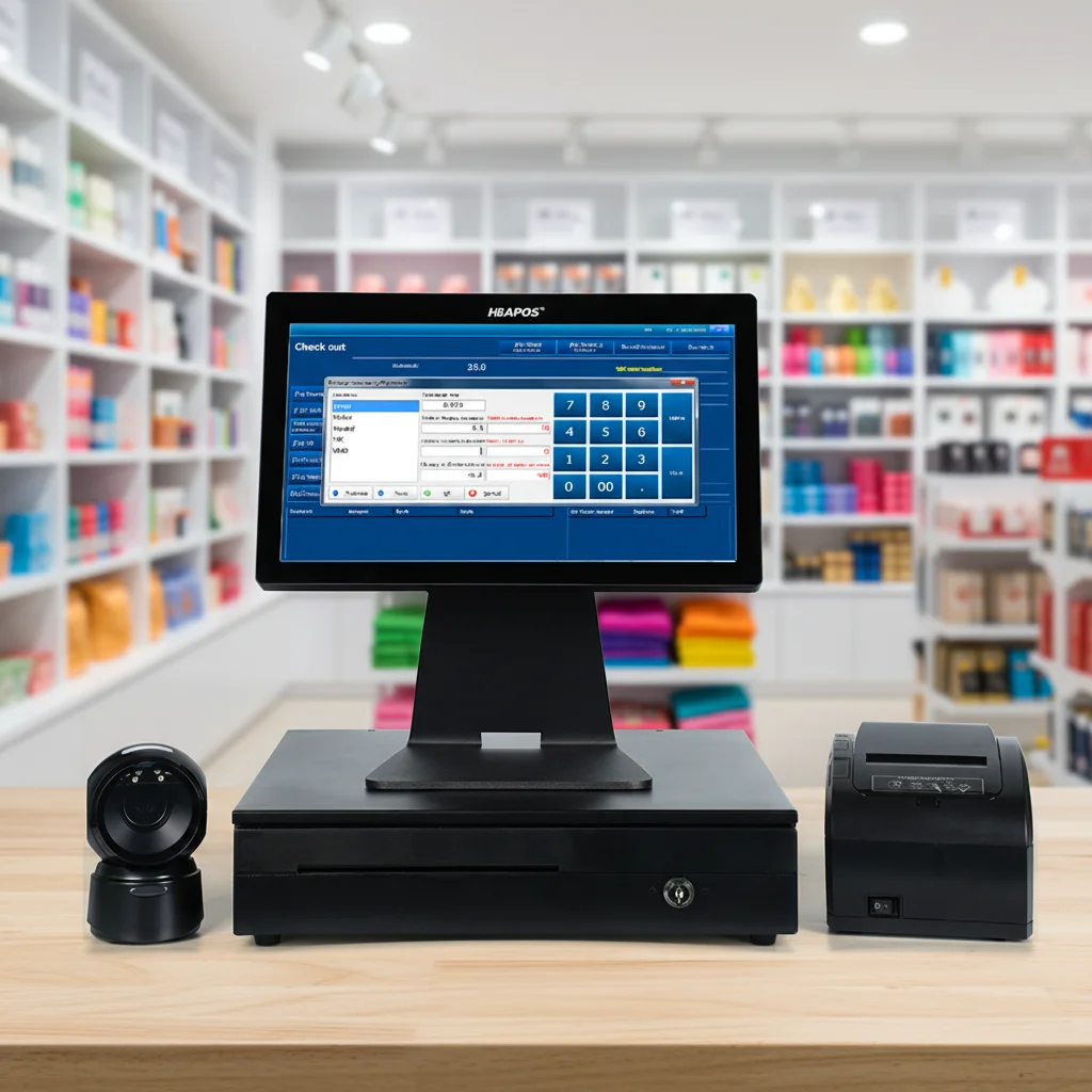 

ATV&UTVHBAPOS Q2 Touch Screen Desktop POS Terminal All-in-One Cash Register for Grocery Store