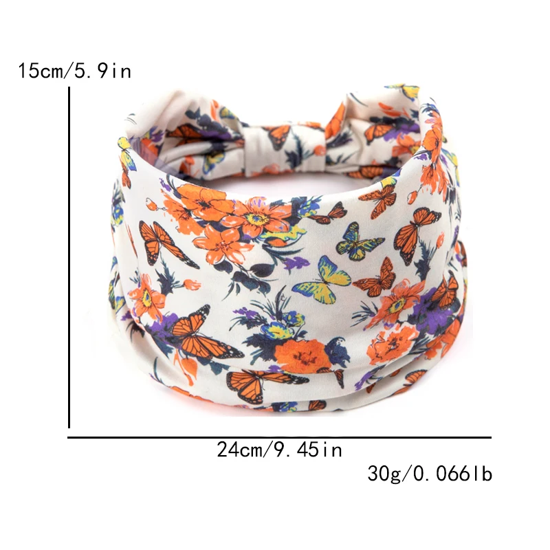 Boho Headbands Wide Knot Hair Band Elastic Turban Head Band Butterfly Floral Twist Head Wrap Sweartband Yoga Run Bandage Bandana