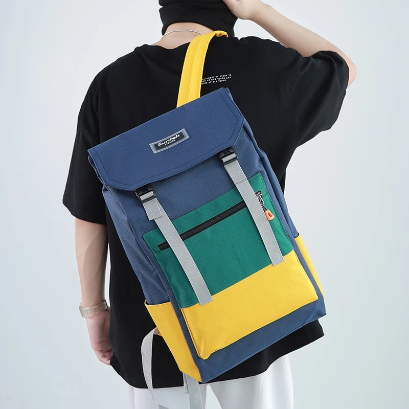 School Bag Male College Student Fashion Brand Tooling Sports Travel Backpack Student Backpack Personality Trend Cool Laptop Bag