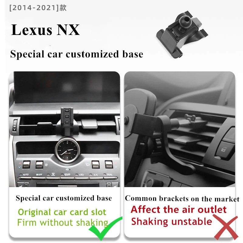 Dedicated for Lexus NX 2014-2021 Car Phone Holder 15W Qi Wireless Car Charger for iPhone Xiaomi Samsung Huawei Universal